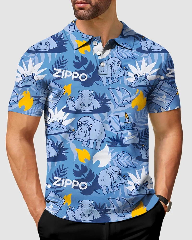 Funny Hawaii 3D Print Polo Shirt Men Hot Sale Cool Short Sleeve Street Loose T Shirts Summer Vacation Beach Tees Men's Clothing