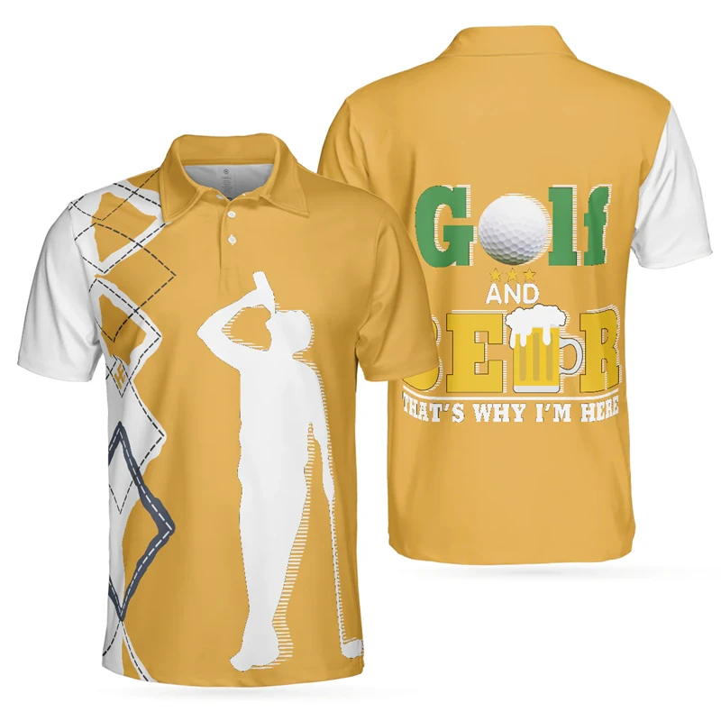 Beer And Sport Pattern Polo Shirt Men's Clothing Funny 3D Printed Fashion Shirts Outdoor Golf Skeleton Pattern 2025 New Tee Top - Image 4
