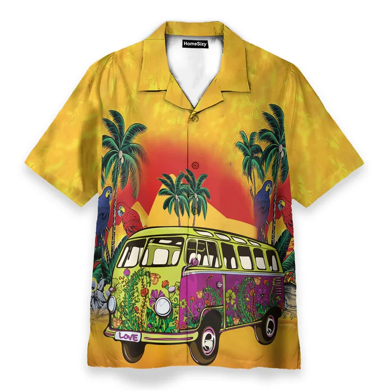 Hippie Logo Theme Summer Shirts Men Women Psychedelic Mushroom Personality Streetwear Button Shirts Hip Hop Fashion Blouse New - Image 3