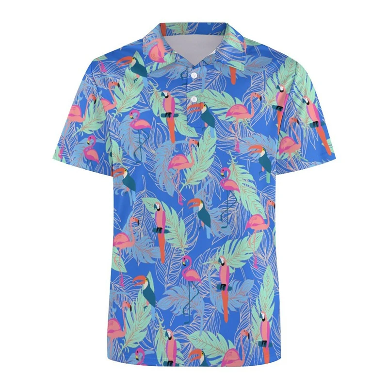 Funny Golf 3d Print Polo Shirt For Men Colorful Flower Short Sleeves T-shirt Cartoon Animal Shark Casual Sports Shark Shirts - Image 4